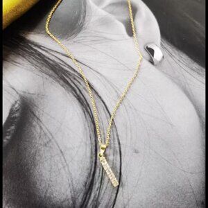 Golden Silver Rectangle Pendant Necklace made in India